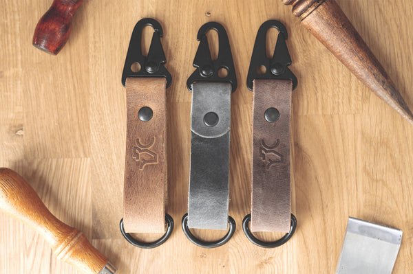 Cloverlily Draught HK Clip Leather Keychain Fob | 3 Colours