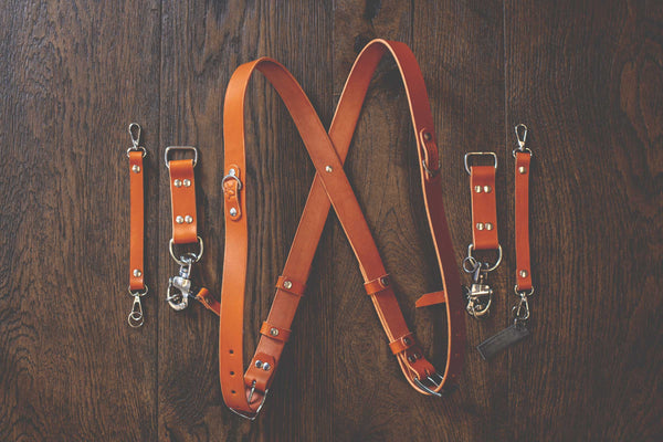 Cloverlily Hand Crafted Leather Double Camera Harness 3.0 | Antique Brown